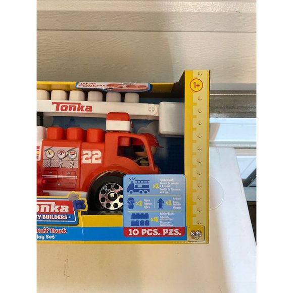 Tonka Mighty Builders Lights 'N Sounds Fire Tuff Truck Play Set - 10 pcs New - Picture 6 of 11